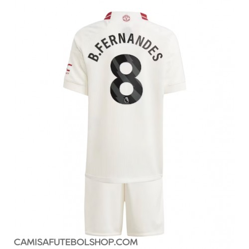 Camisa de time de futebol Manchester United Bruno Fernandes #8 Replicas 3º Equipamento Infantil 2023-24 Manga Curta (+ Calças curtas)
